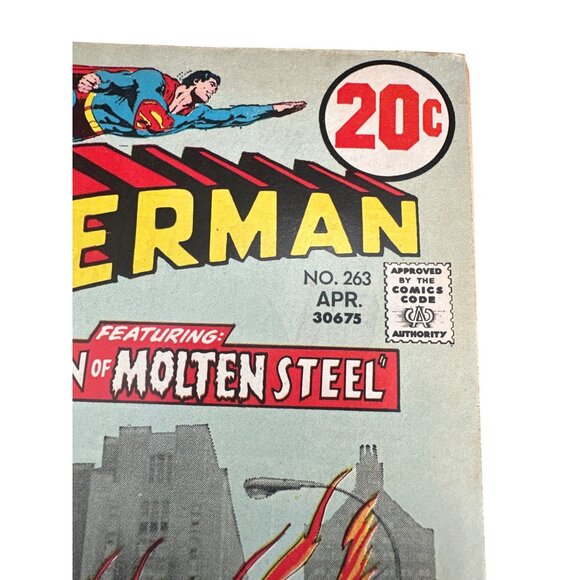 DC Comics Superman #263 April 1973 The Man Of Molten Steel Bagged Boarded - Picture 2 of 5